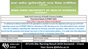BFUHS BSc Nursing Result 2024 Declared – Check Your Score @bfuhs.ac.in