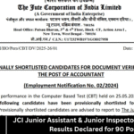 JCI Junior Assistant & Junior Inspector Exam 2024 — Results Declared for 90 Posts
