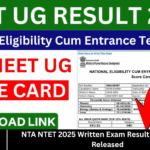 NTA NTET 2025 Written Exam Result & Scorecard Released