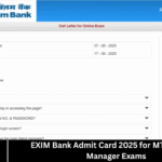 EXIM Bank Admit Card 2025 for MT & Deputy Manager Exams